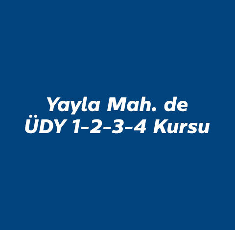 Yayla Mahallesi ÜDY Belgesi